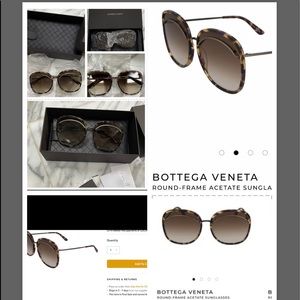 BOTTEGA VENETA ROUND WITH METAL WEAVED SUNGLASSES